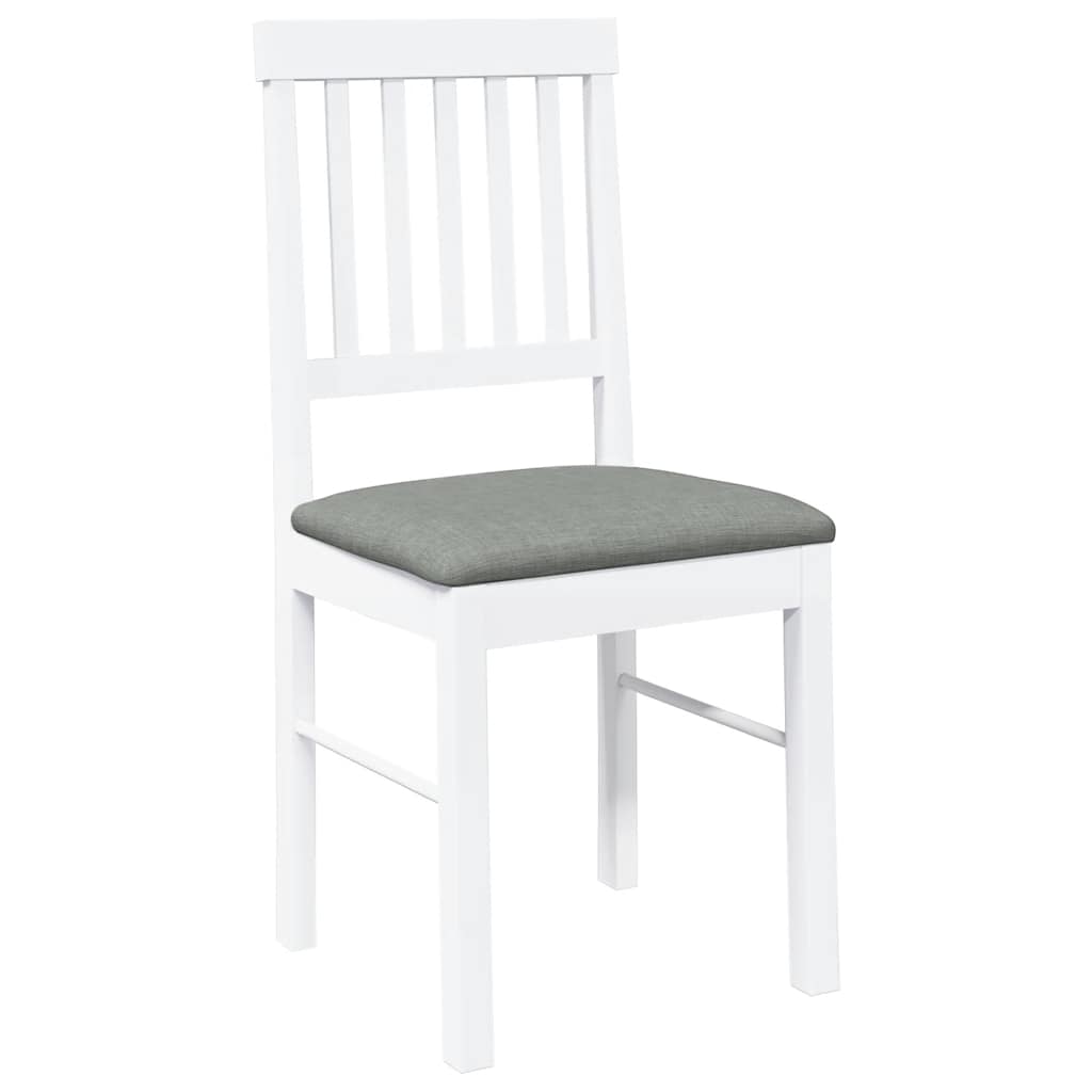 Chaises à manger coussins 2 pcs blanc bois massif caoutchouc - XIOS