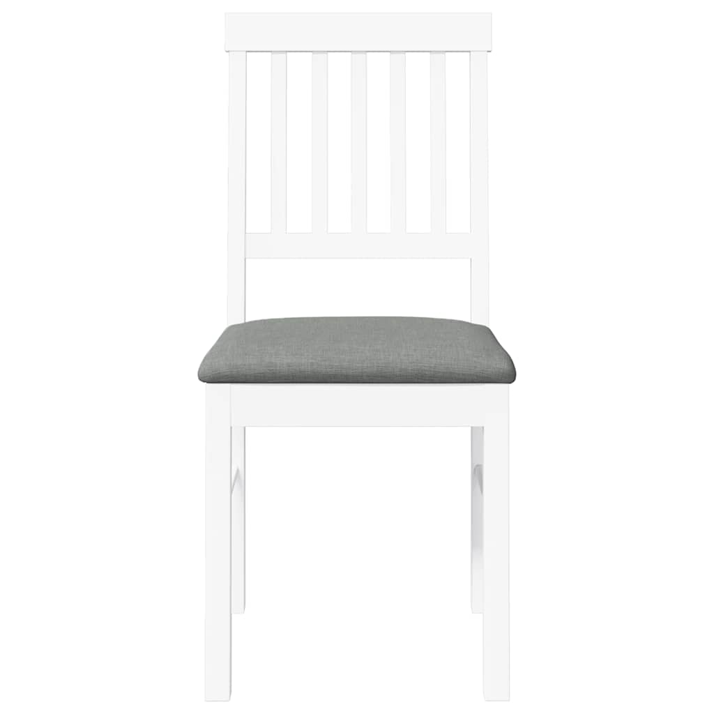 Chaises à manger coussins 2 pcs blanc bois massif caoutchouc - XIOS