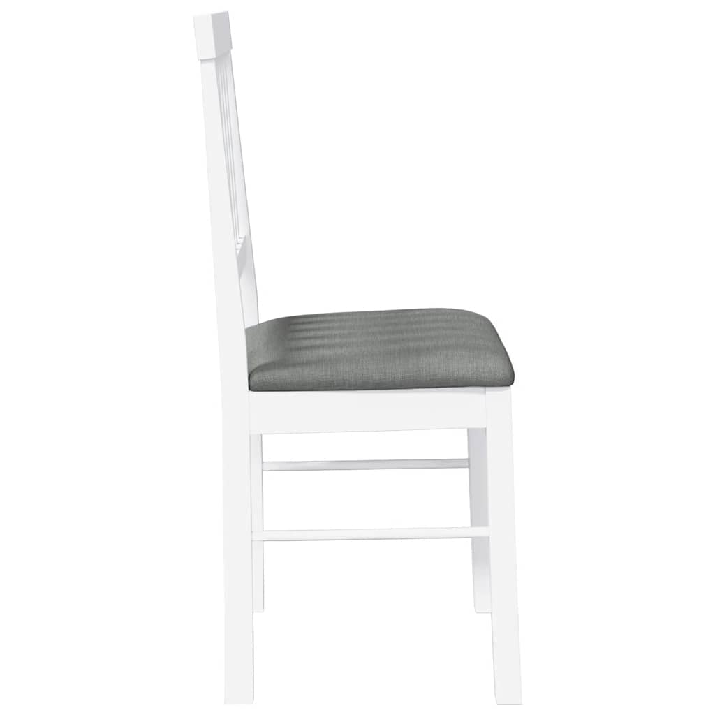 Chaises à manger coussins 2 pcs blanc bois massif caoutchouc - XIOS