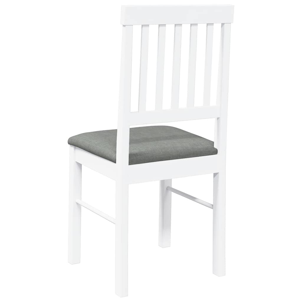 Chaises à manger coussins 2 pcs blanc bois massif caoutchouc - XIOS