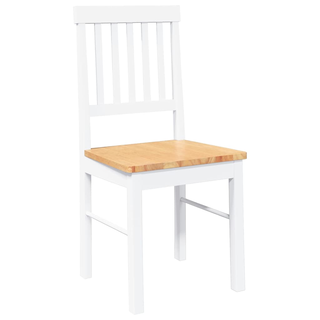 Chaises à manger 2 pcs blanc bois massif caoutchouc - XIOS