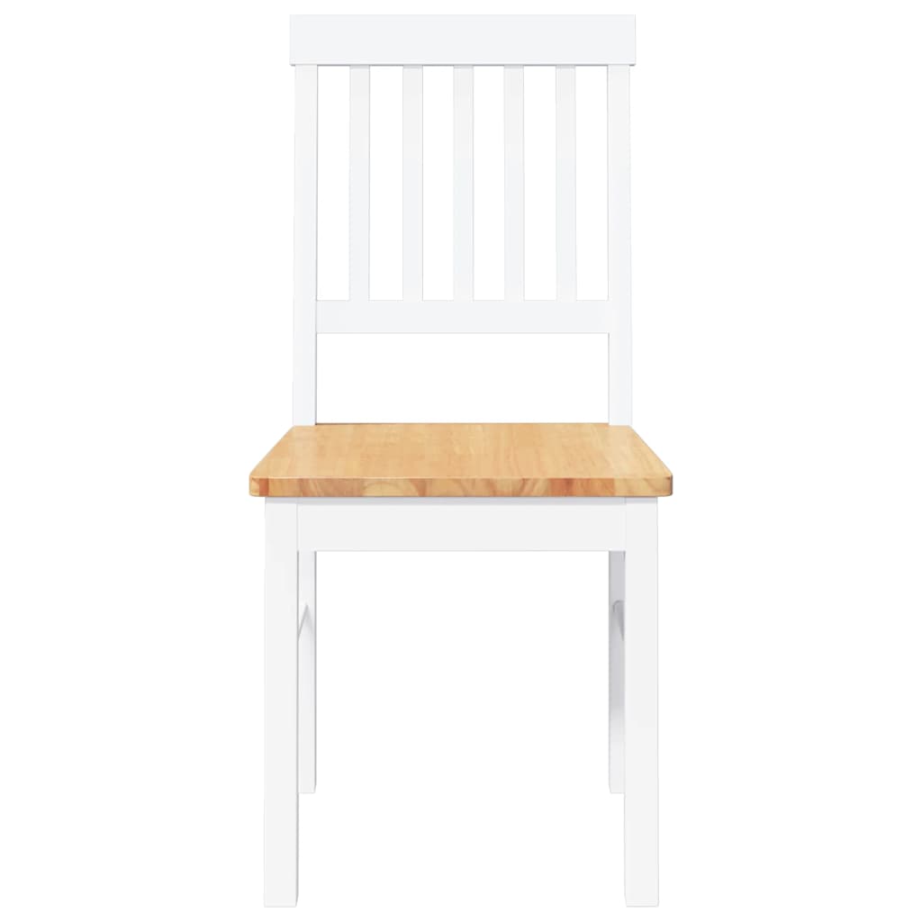 Chaises à manger 2 pcs blanc bois massif caoutchouc - XIOS