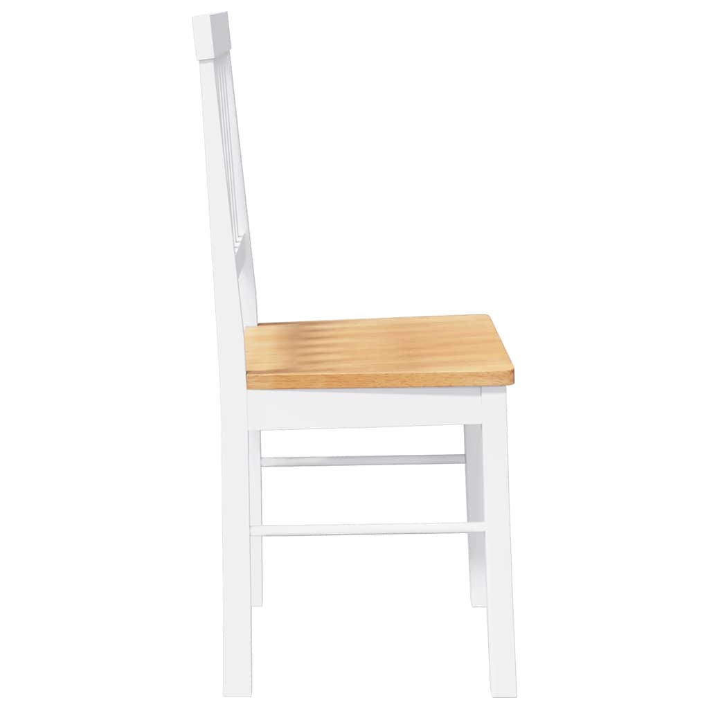 Chaises à manger 2 pcs blanc bois massif caoutchouc - XIOS
