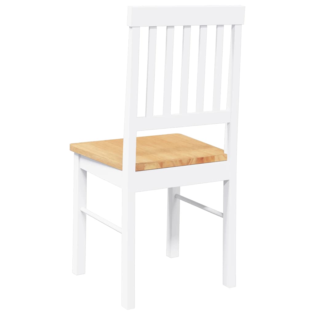 Chaises à manger 2 pcs blanc bois massif caoutchouc - XIOS