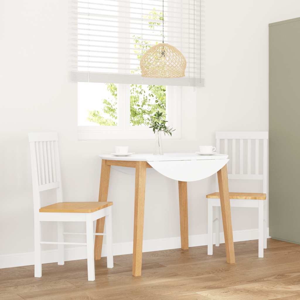 Chaises à manger 2 pcs blanc bois massif caoutchouc - XIOS