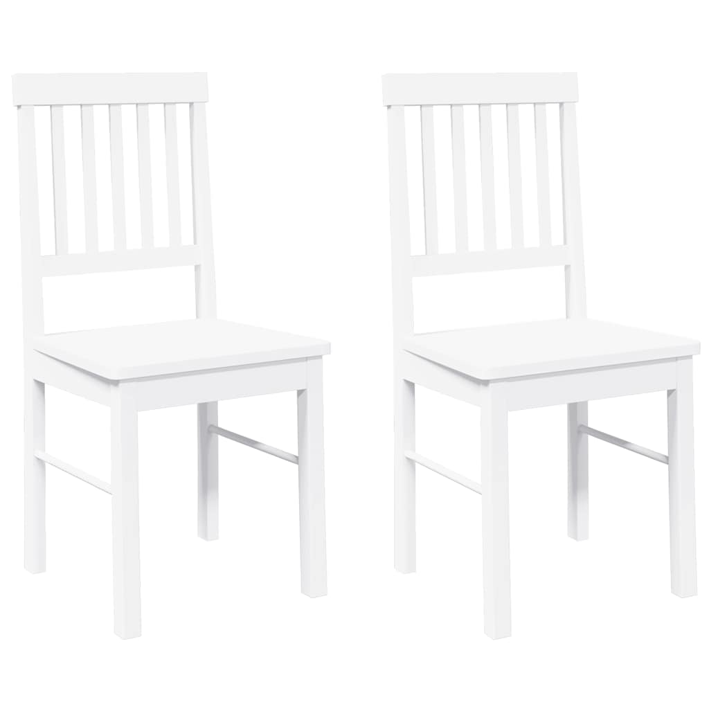 Chaises à manger 2 pcs blanc bois massif caoutchouc - XIOS