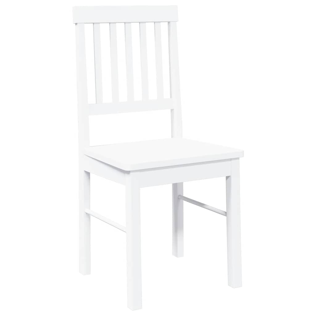 Chaises à manger 2 pcs blanc bois massif caoutchouc - XIOS