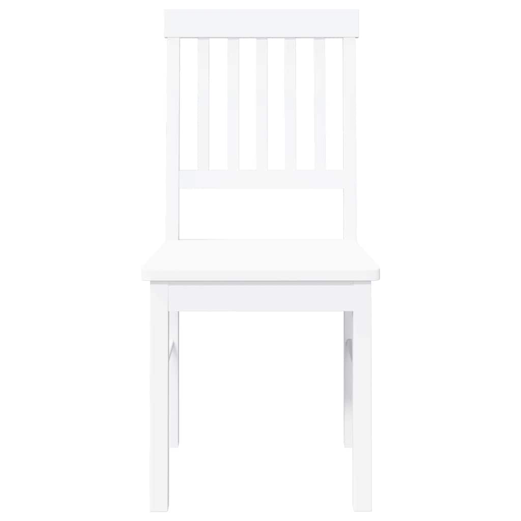 Chaises à manger 2 pcs blanc bois massif caoutchouc - XIOS