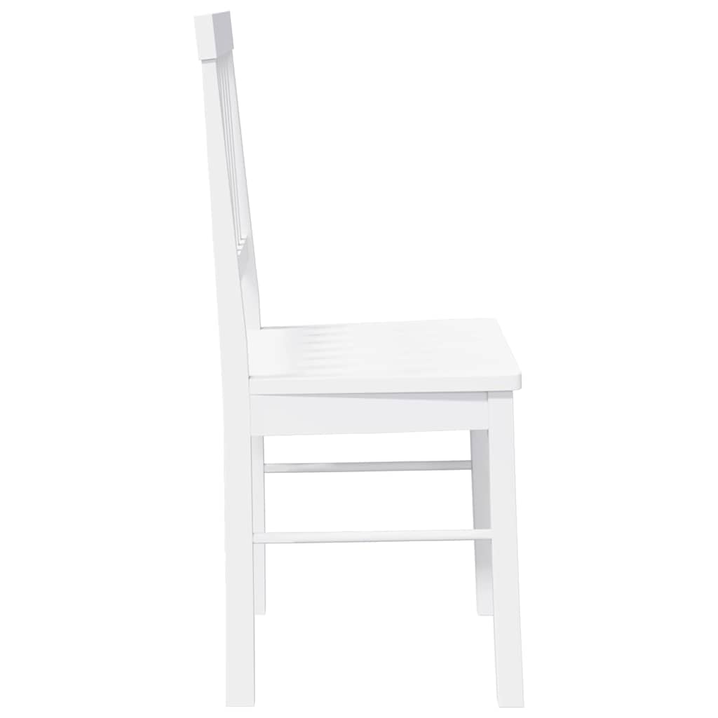 Chaises à manger 2 pcs blanc bois massif caoutchouc - XIOS