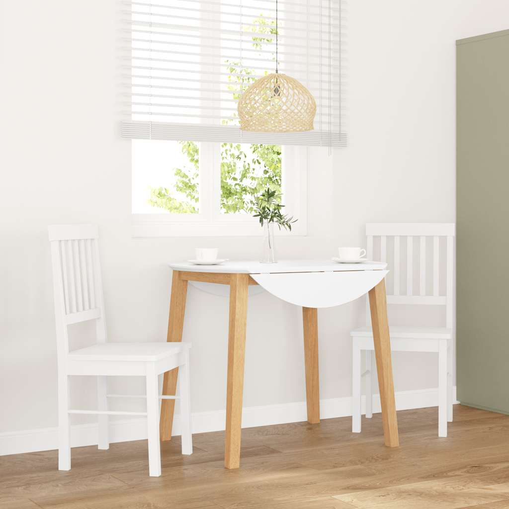 Chaises à manger 2 pcs blanc bois massif caoutchouc - XIOS