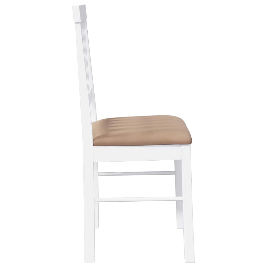 Chaises à manger coussins 2 pcs blanc bois massif caoutchouc - XIOS