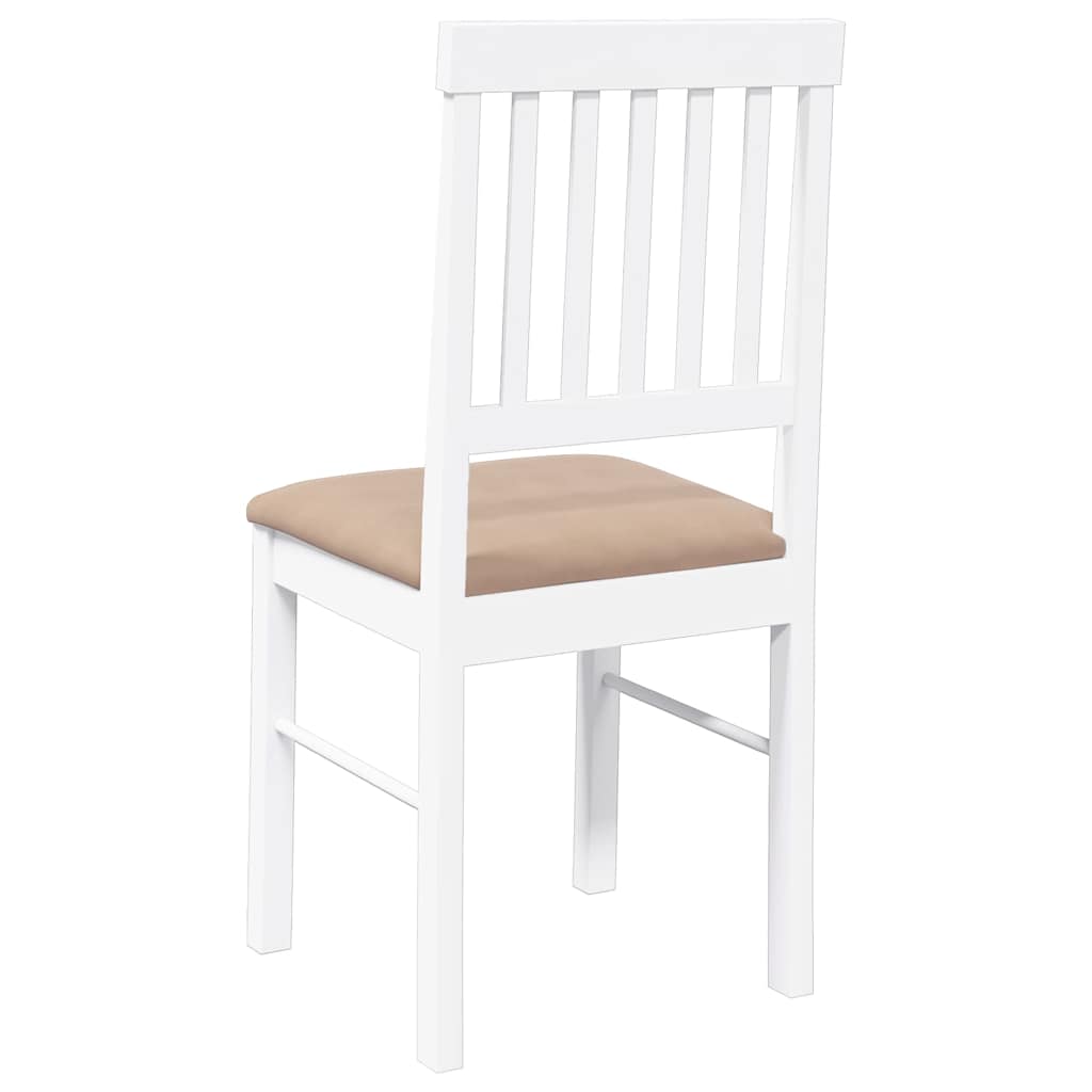 Chaises à manger coussins 2 pcs blanc bois massif caoutchouc - XIOS