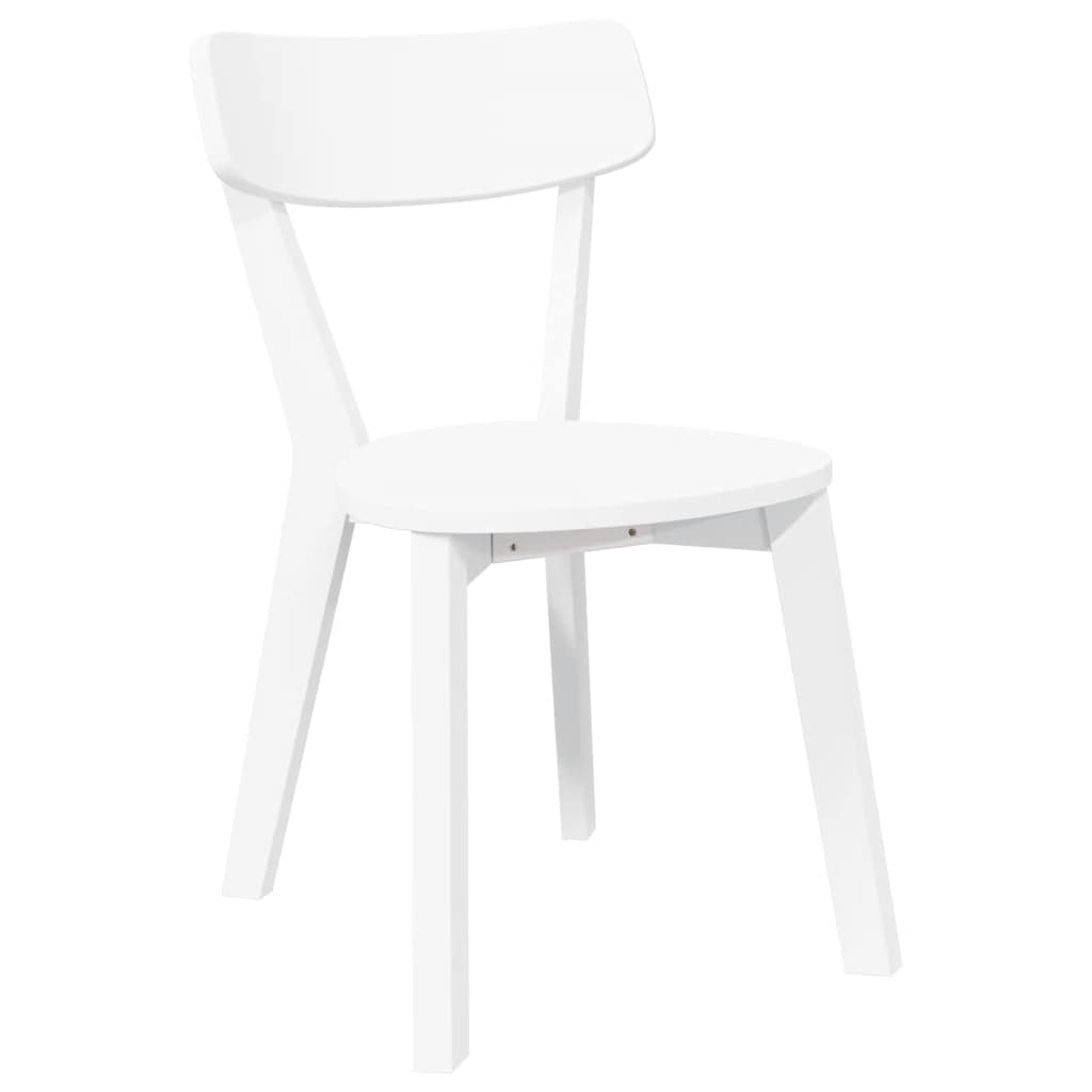 Chaises à manger 2 pcs blanc bois massif caoutchouc - XIOS