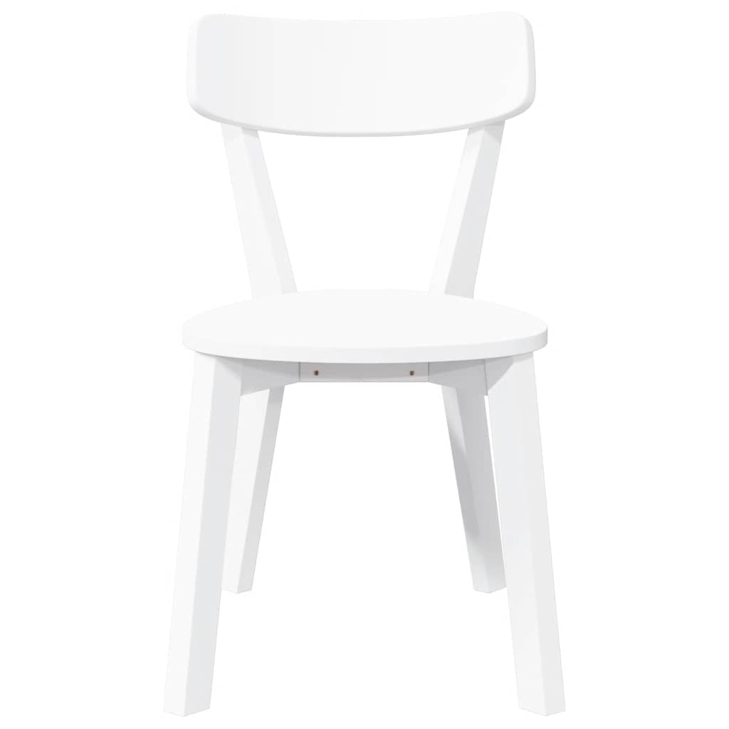 Chaises à manger 2 pcs blanc bois massif caoutchouc - XIOS