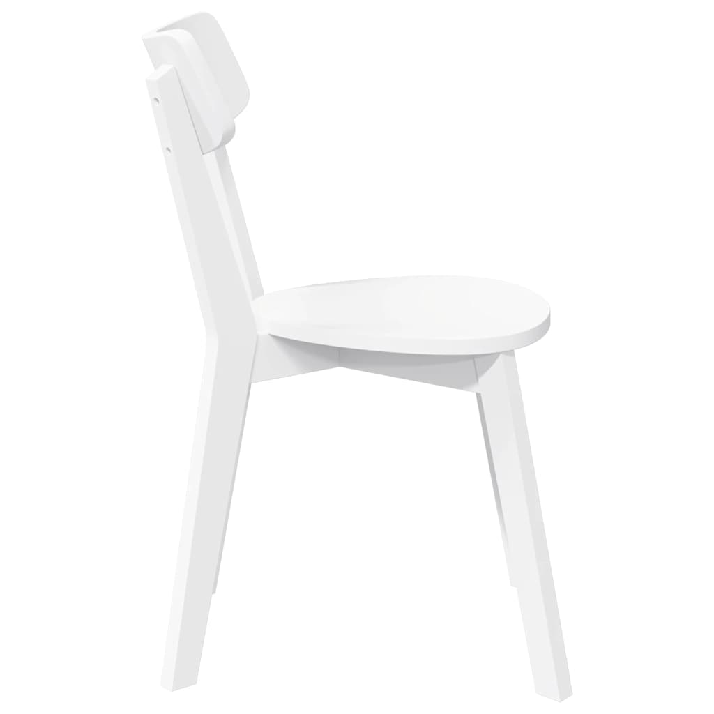 Chaises à manger 2 pcs blanc bois massif caoutchouc - XIOS