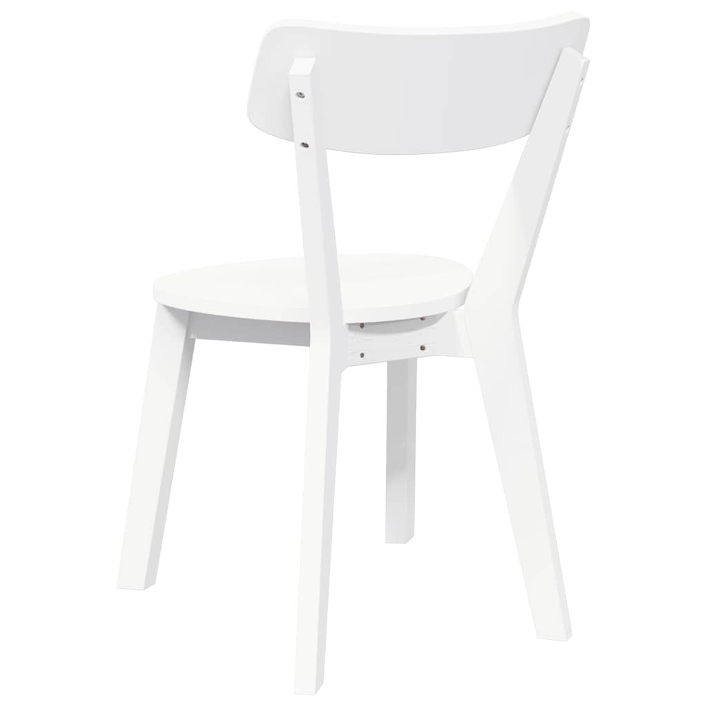 Chaises à manger 2 pcs blanc bois massif caoutchouc - XIOS