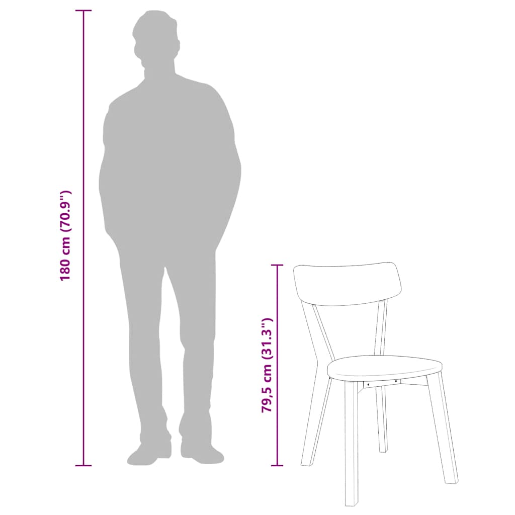 Chaises à manger 2 pcs blanc bois massif caoutchouc - XIOS