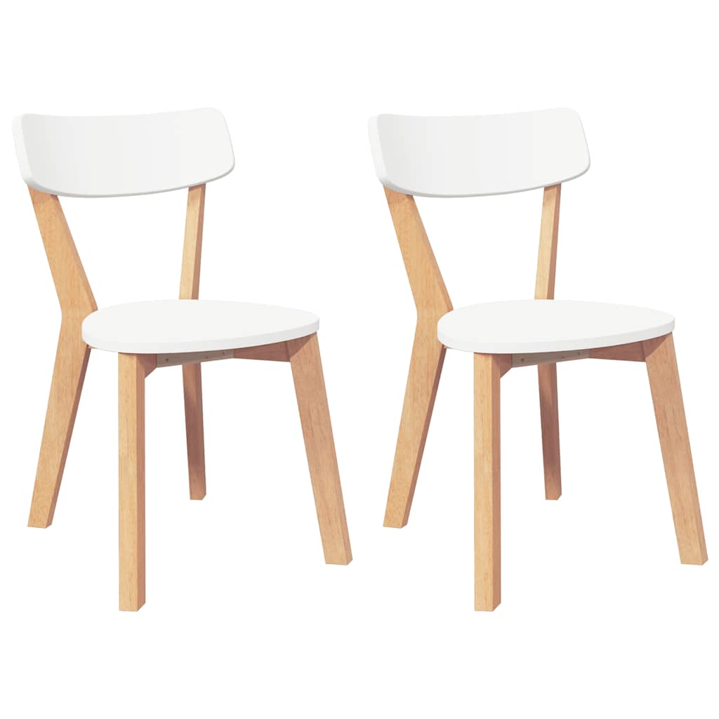 Chaises à manger 2 pcs bois massif caoutchouc - XIOS