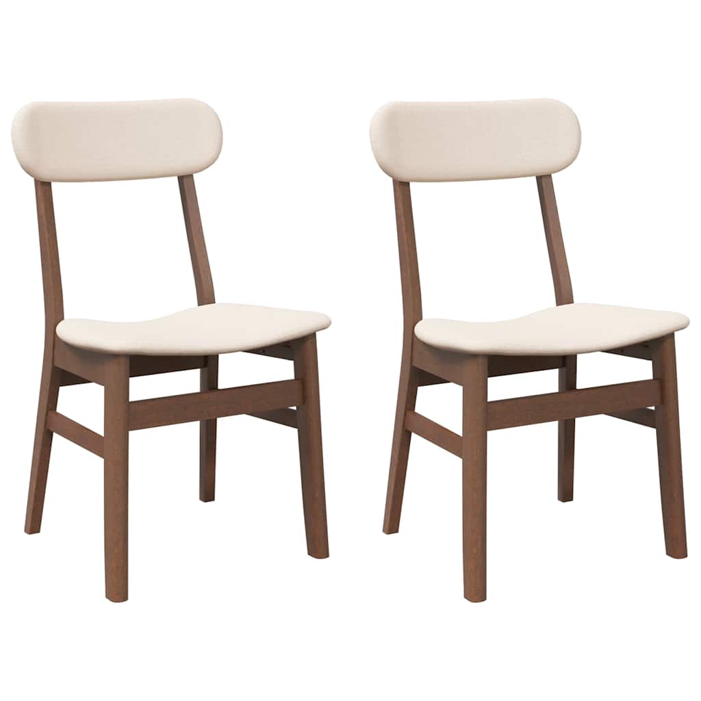 Chaises à manger coussins 2 pcs marron bois massif caoutchouc - XIOS