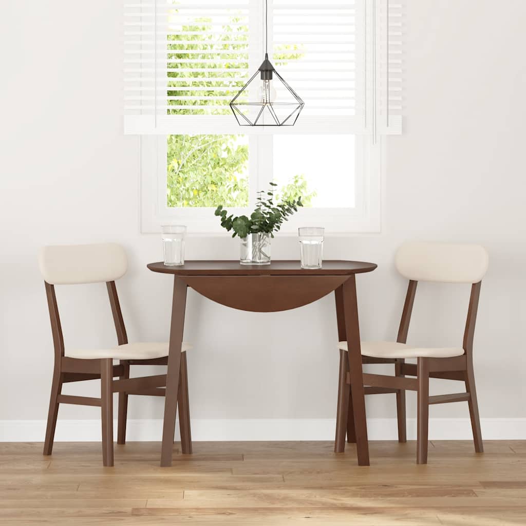 Chaises à manger coussins 2 pcs marron bois massif caoutchouc - XIOS