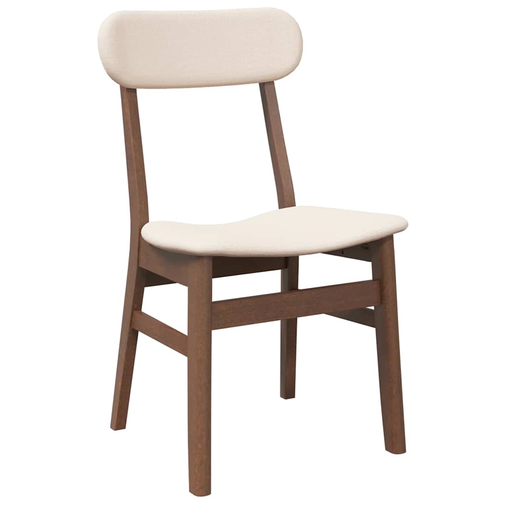 Chaises à manger coussins 2 pcs marron bois massif caoutchouc - XIOS