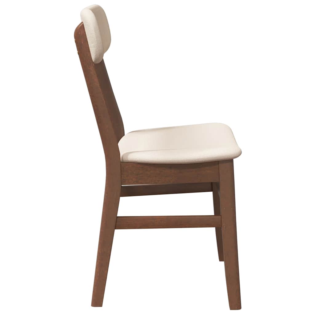 Chaises à manger coussins 2 pcs marron bois massif caoutchouc - XIOS