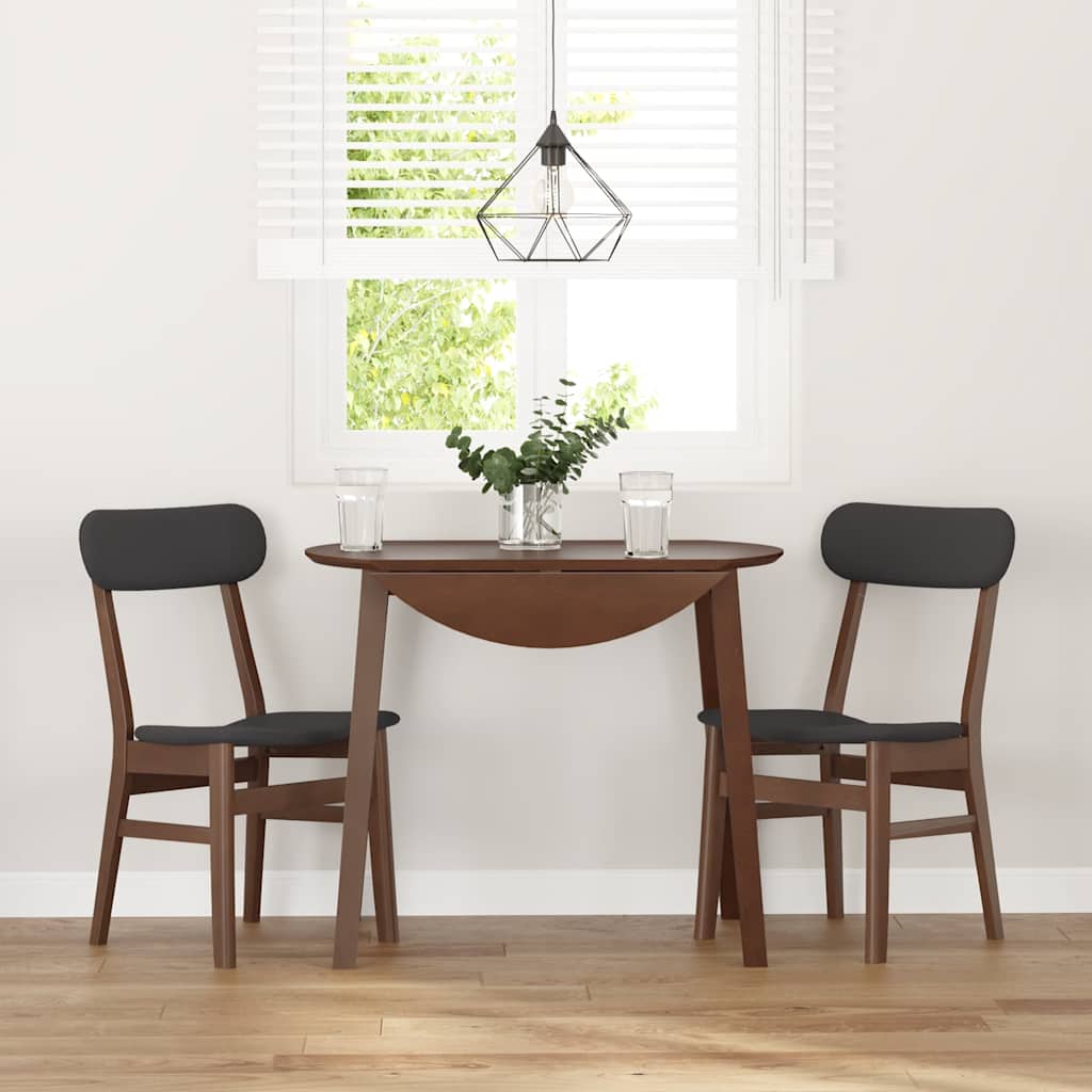 Chaises à manger coussins 2 pcs marron bois massif caoutchouc - XIOS