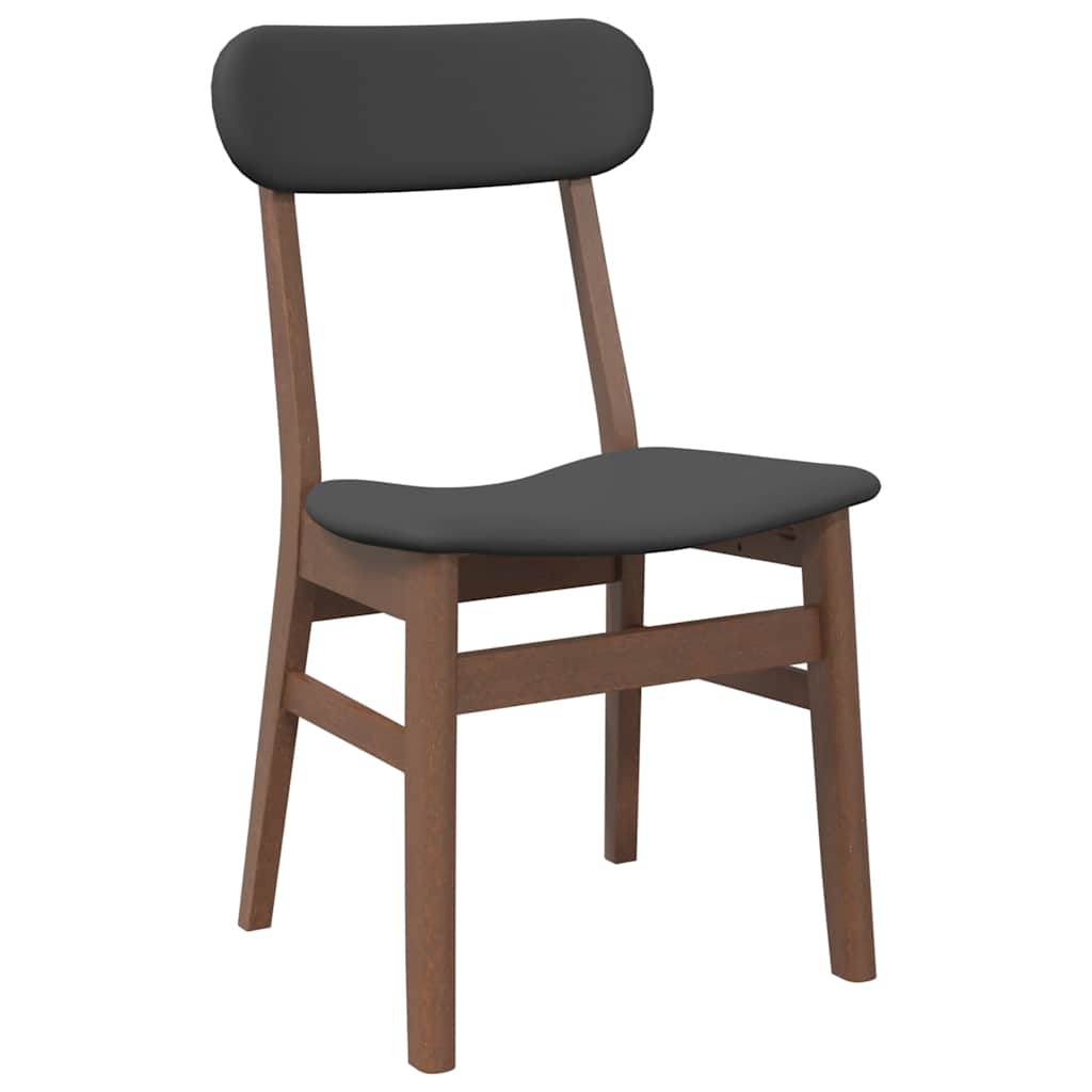 Chaises à manger coussins 2 pcs marron bois massif caoutchouc - XIOS