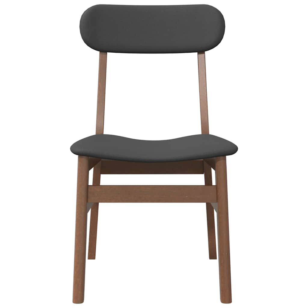 Chaises à manger coussins 2 pcs marron bois massif caoutchouc - XIOS