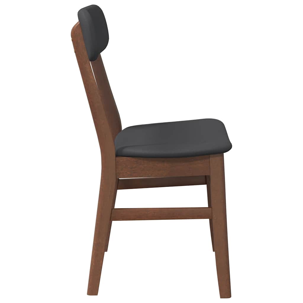 Chaises à manger coussins 2 pcs marron bois massif caoutchouc - XIOS