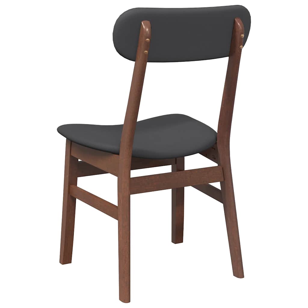 Chaises à manger coussins 2 pcs marron bois massif caoutchouc - XIOS