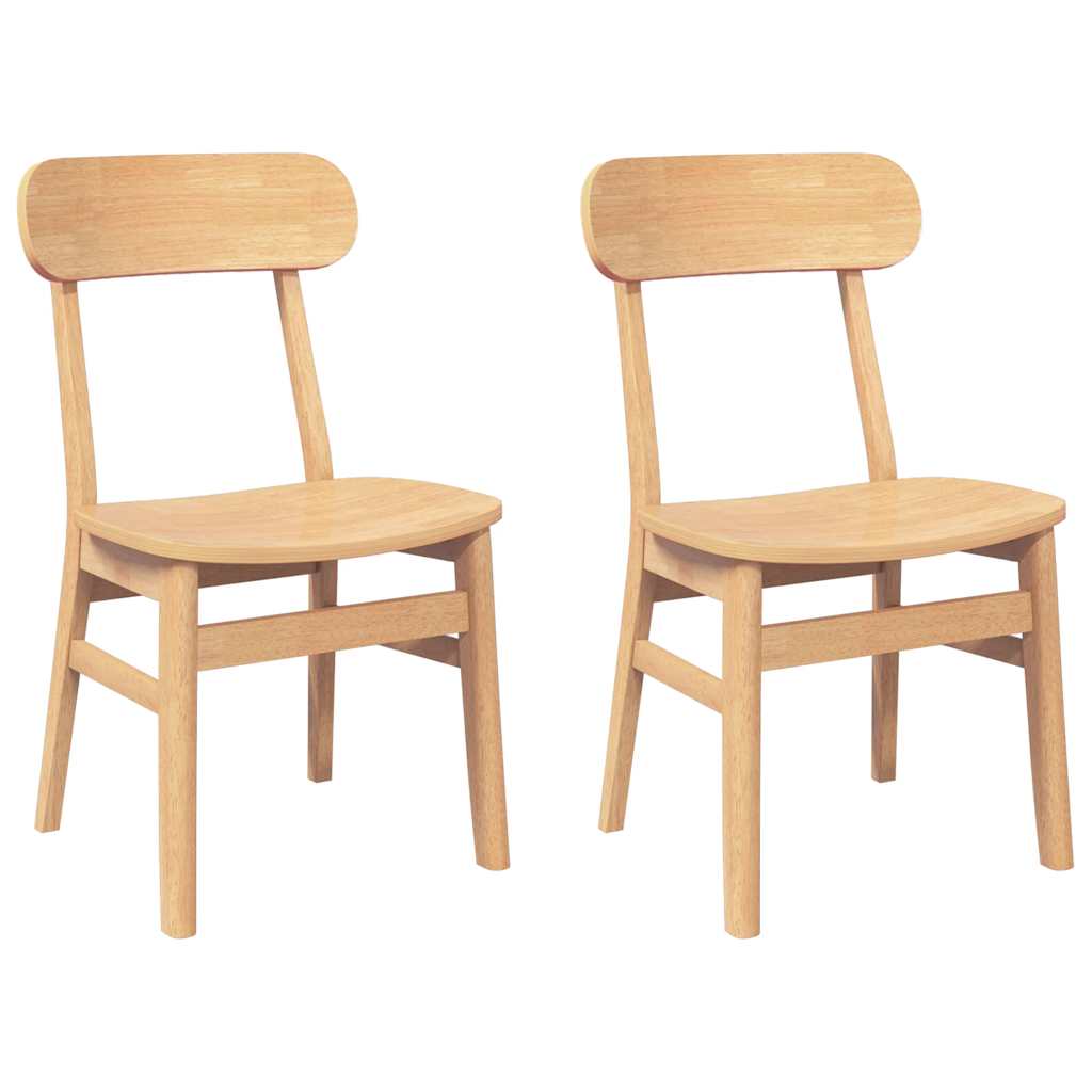 Chaises à manger 2 pcs bois massif caoutchouc - XIOS