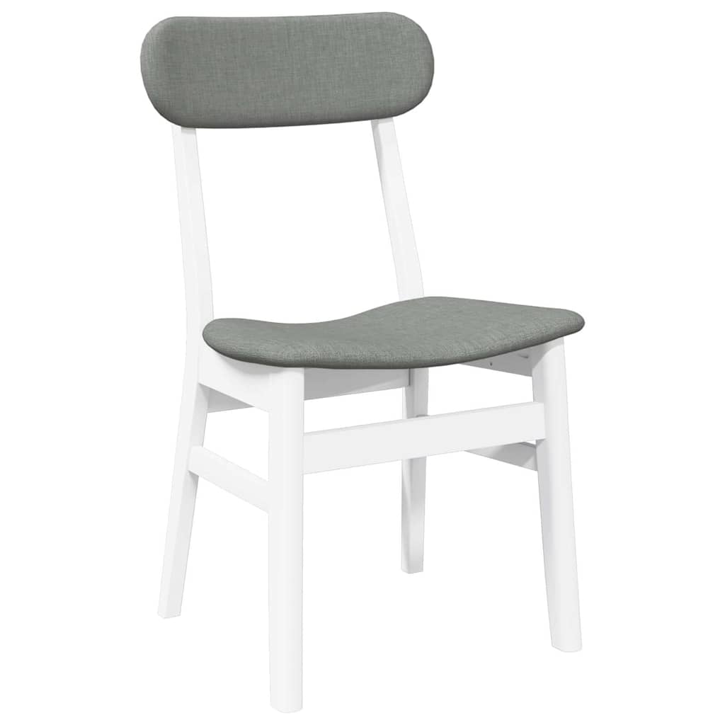 Chaises à manger coussins 2 pcs blanc bois massif caoutchouc - XIOS