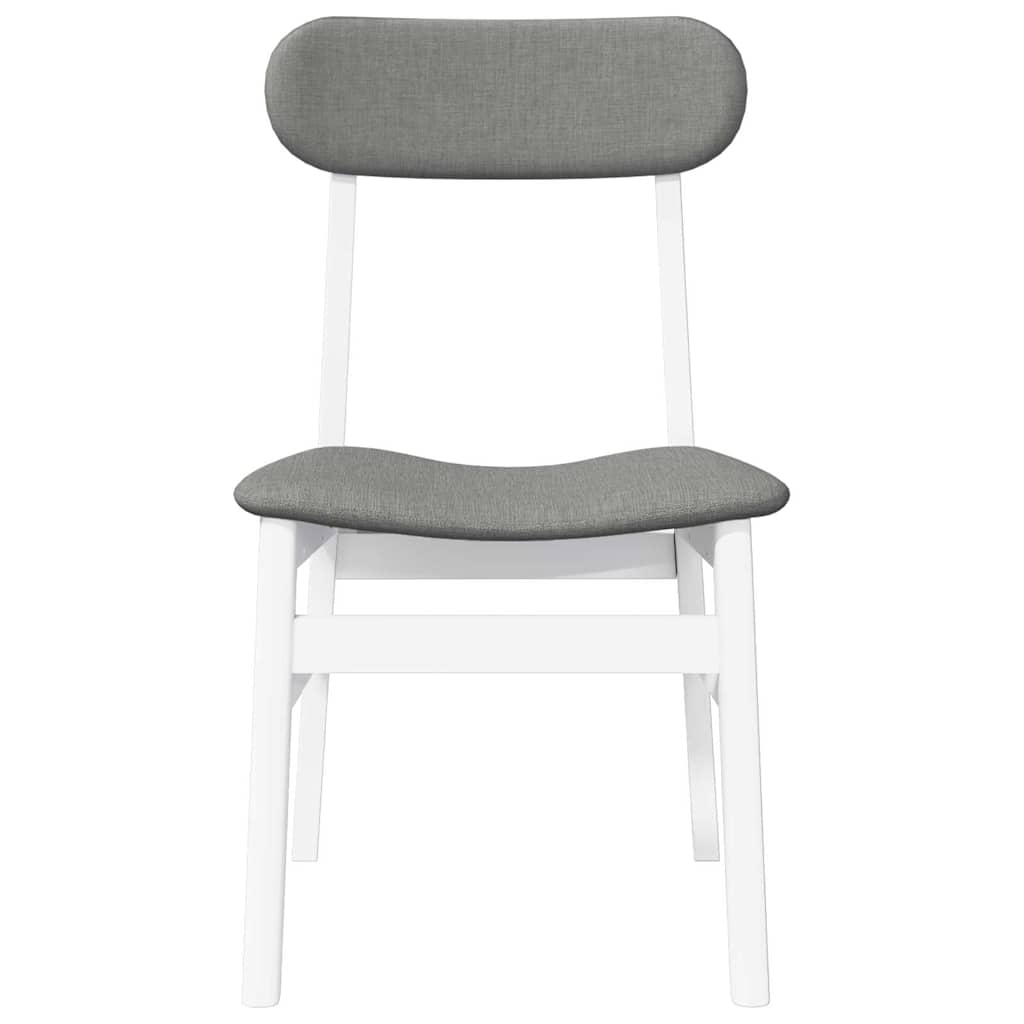 Chaises à manger coussins 2 pcs blanc bois massif caoutchouc - XIOS