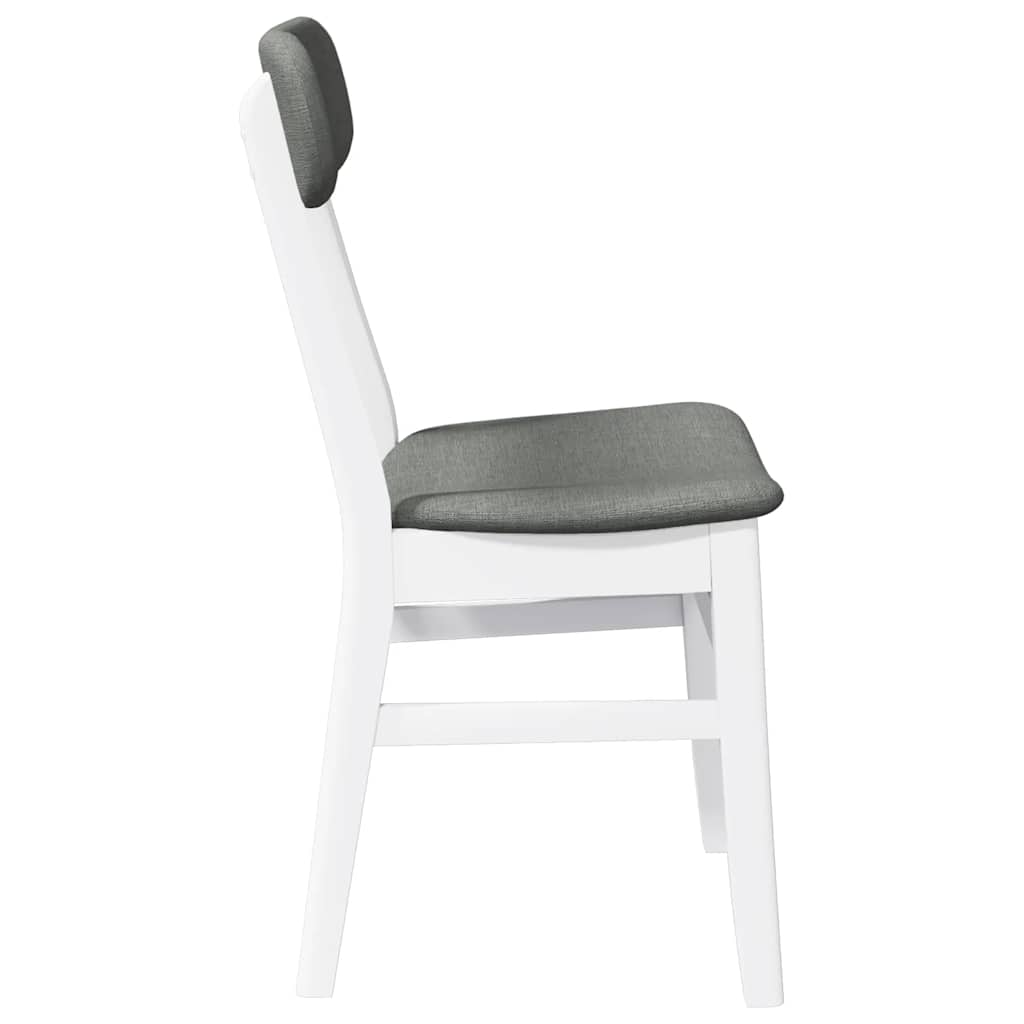 Chaises à manger coussins 2 pcs blanc bois massif caoutchouc - XIOS