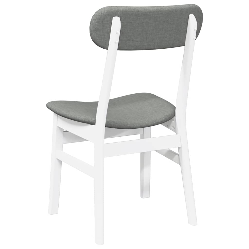 Chaises à manger coussins 2 pcs blanc bois massif caoutchouc - XIOS