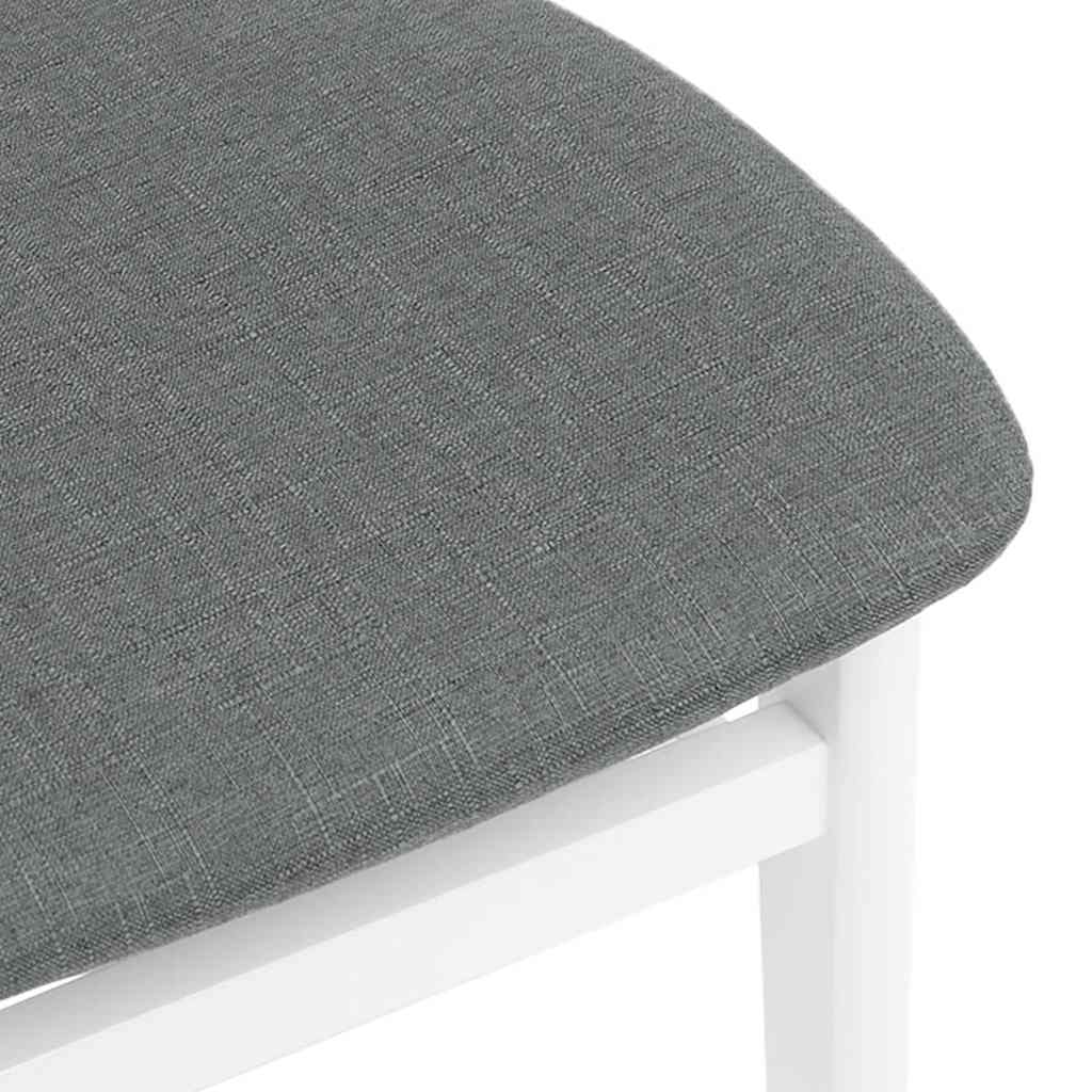 Chaises à manger coussins 2 pcs blanc bois massif caoutchouc - XIOS