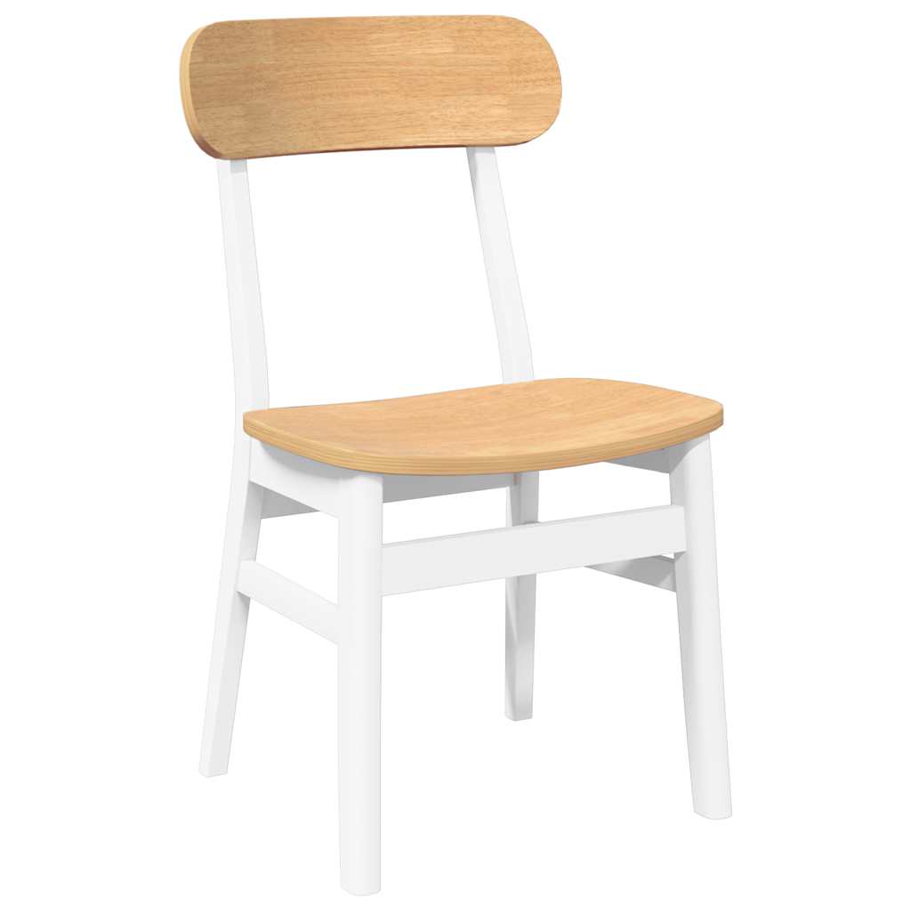 Chaises à manger 2 pcs blanc bois massif caoutchouc - XIOS