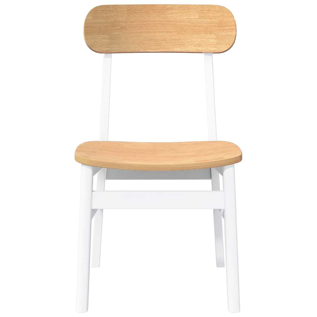 Chaises à manger 2 pcs blanc bois massif caoutchouc - XIOS
