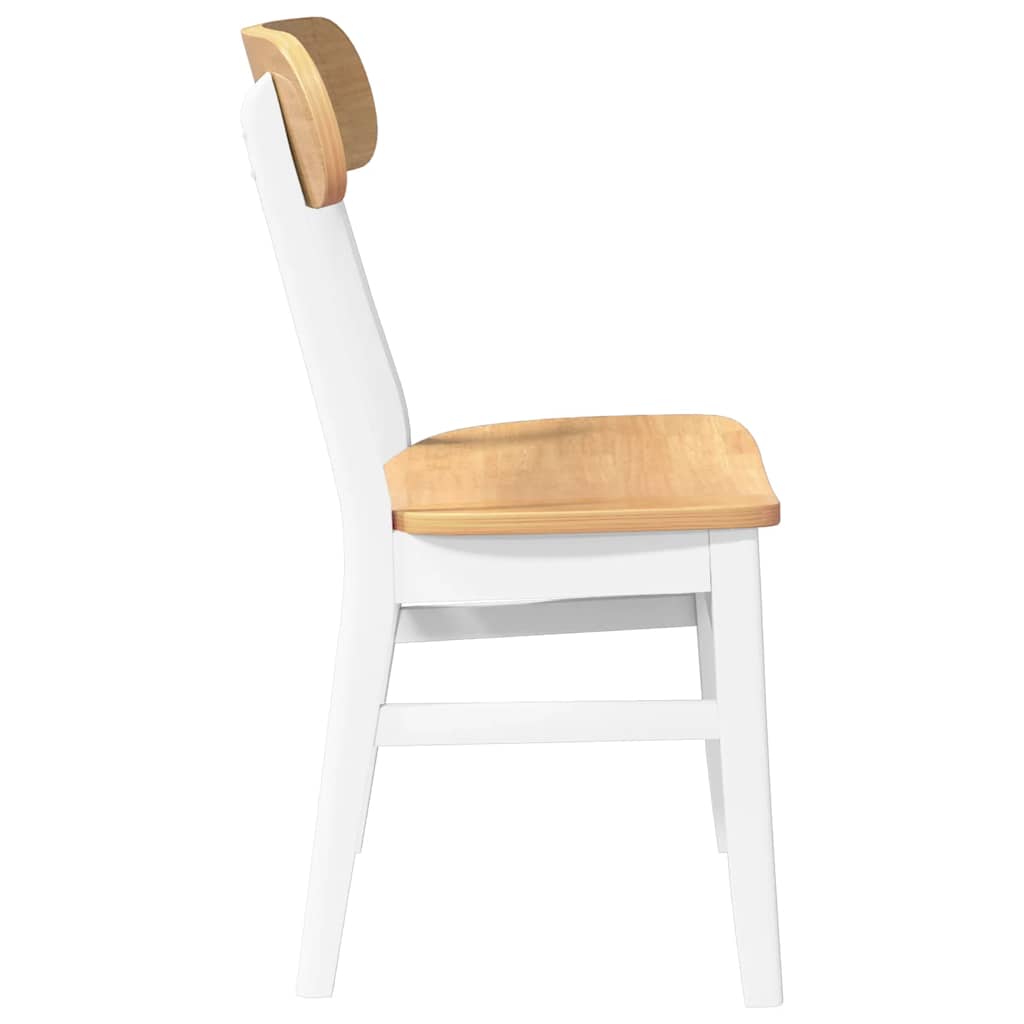 Chaises à manger 2 pcs blanc bois massif caoutchouc - XIOS