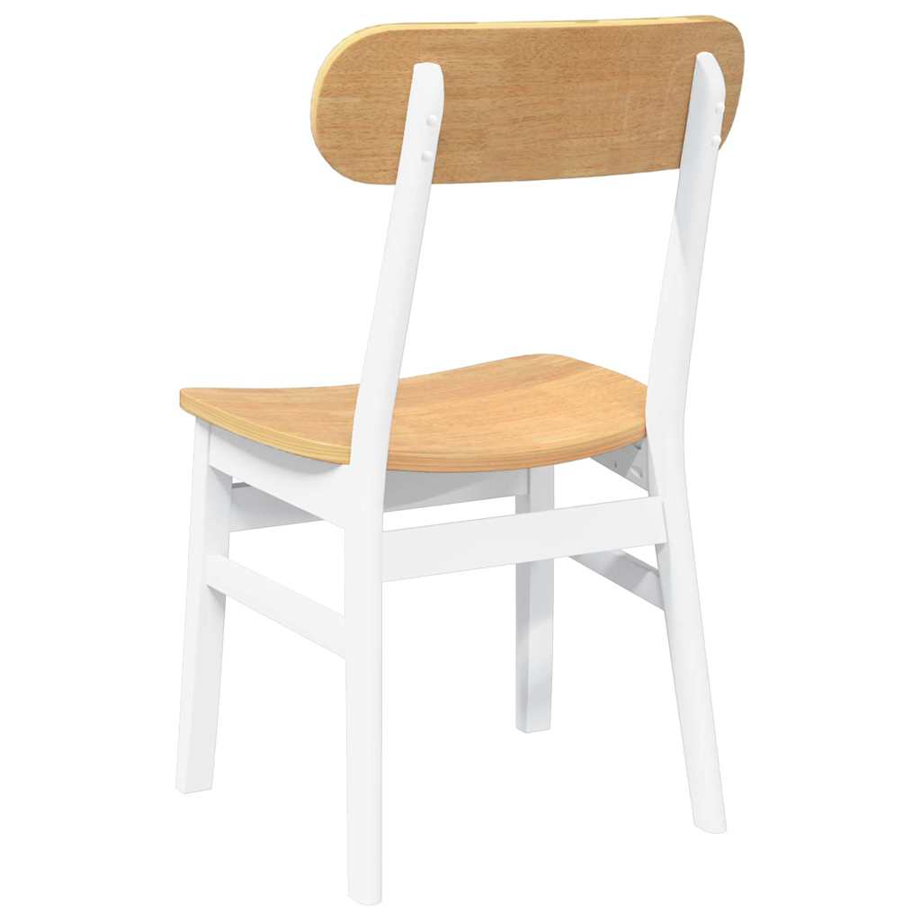 Chaises à manger 2 pcs blanc bois massif caoutchouc - XIOS