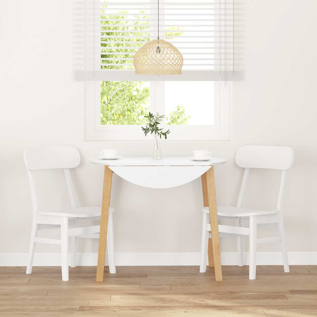 Chaises à manger 2 pcs blanc bois massif caoutchouc - XIOS