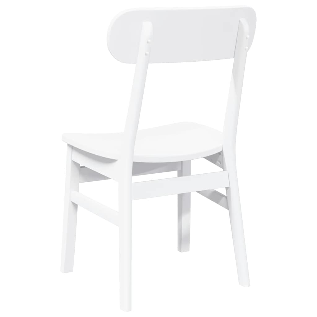 Chaises à manger 2 pcs blanc bois massif caoutchouc - XIOS