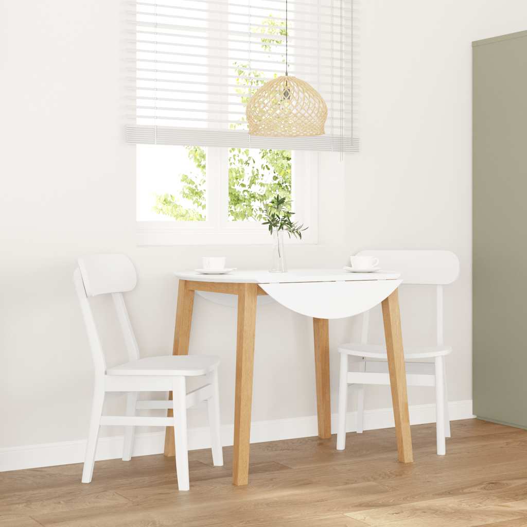 Chaises à manger 2 pcs blanc bois massif caoutchouc - XIOS