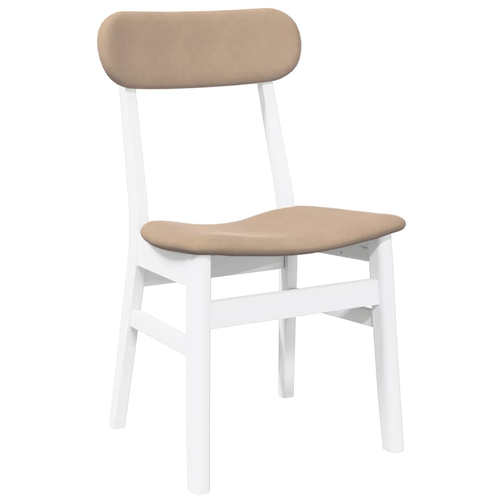 Chaises à manger coussins 2 pcs blanc bois massif caoutchouc - XIOS