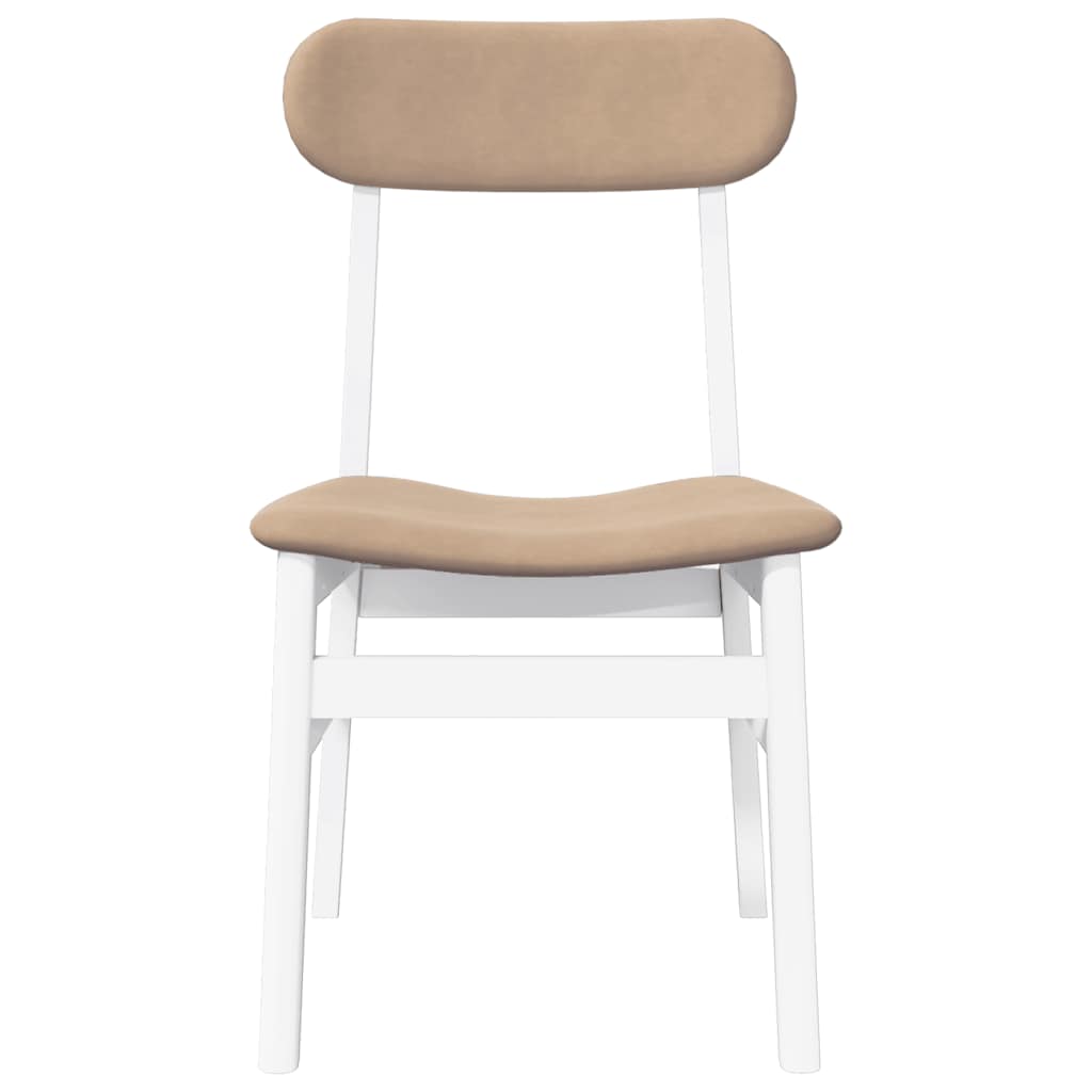 Chaises à manger coussins 2 pcs blanc bois massif caoutchouc - XIOS