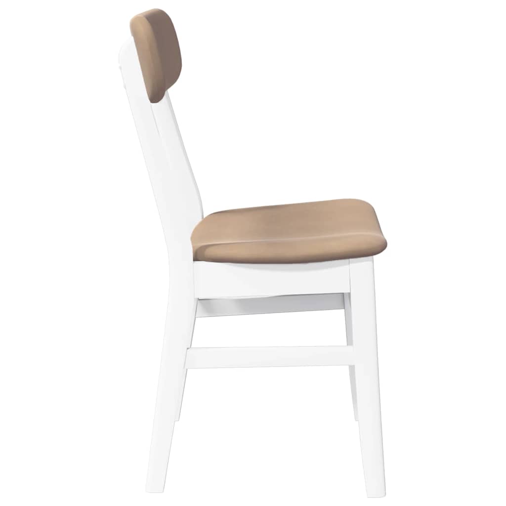 Chaises à manger coussins 2 pcs blanc bois massif caoutchouc - XIOS