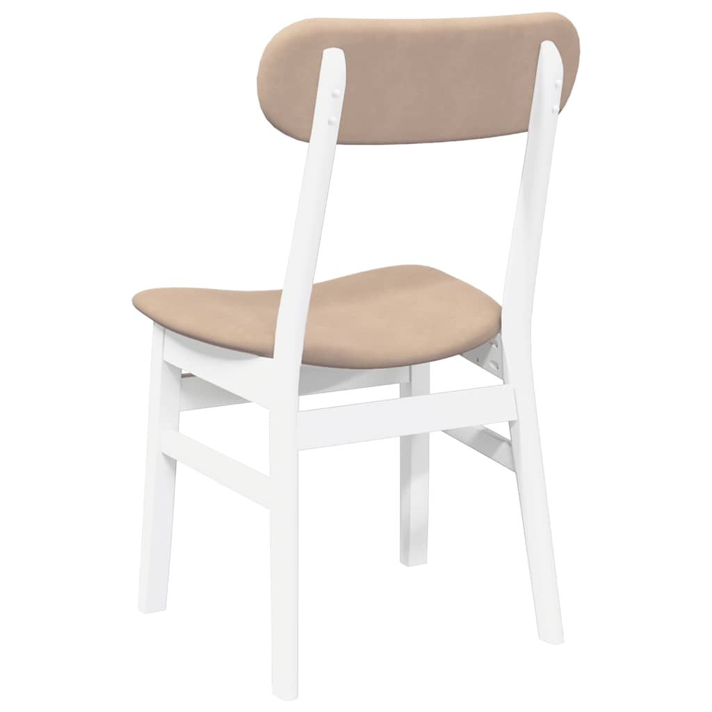 Chaises à manger coussins 2 pcs blanc bois massif caoutchouc - XIOS