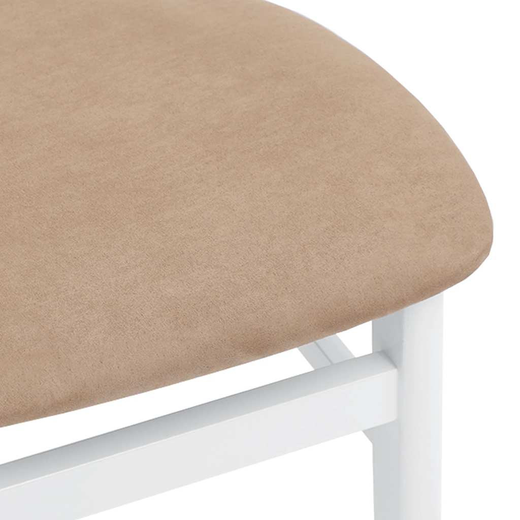 Chaises à manger coussins 2 pcs blanc bois massif caoutchouc - XIOS