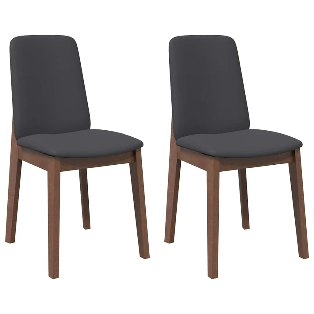 Chaises à manger coussins 2 pcs marron bois massif caoutchouc - XIOS